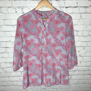 Gap Mandarin Collar Paisley Tunic